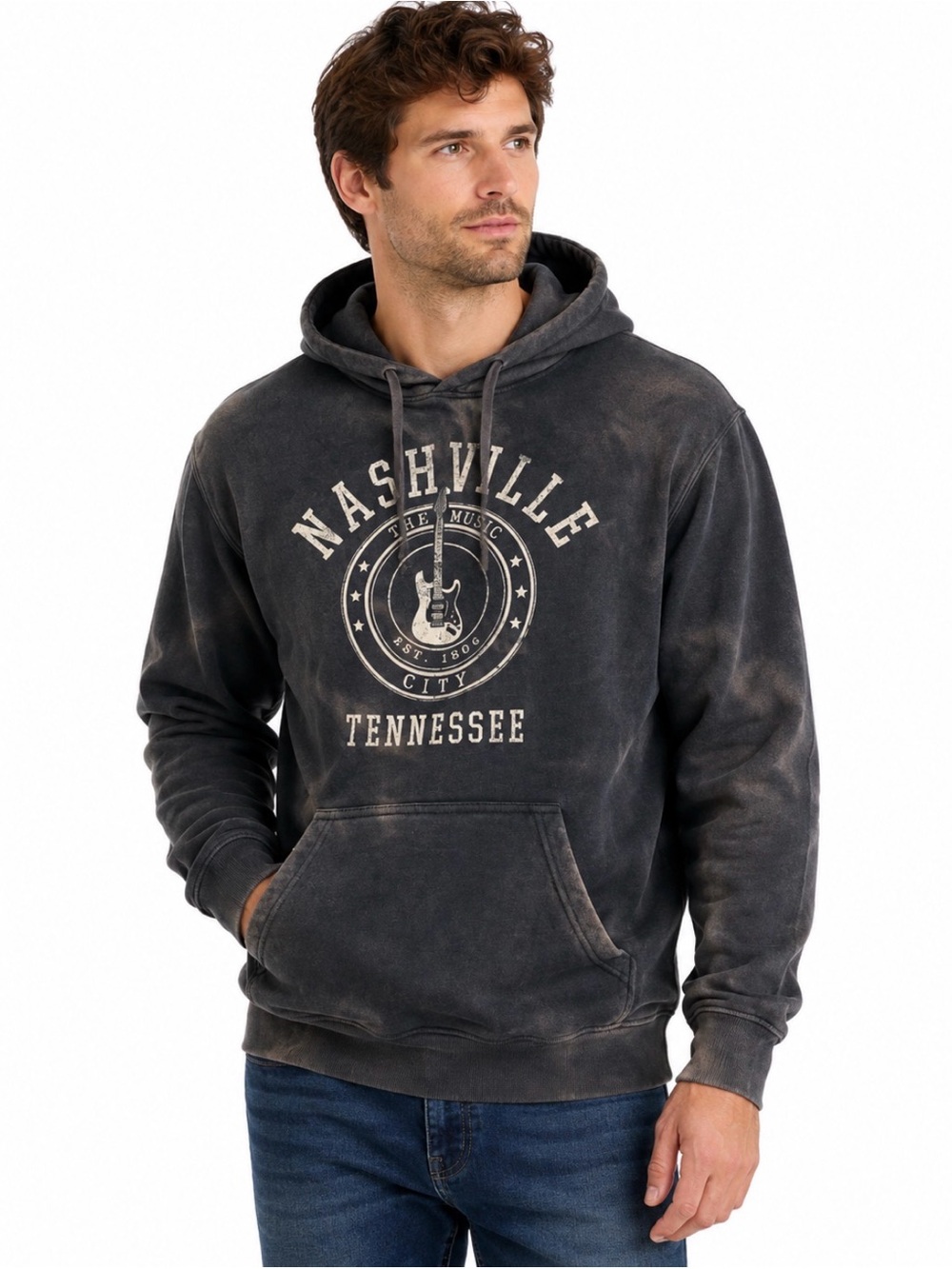 Nashville Tennessee Graphic Hoodie - Charcoal